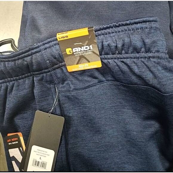 AND1 Basketball Pants Blue Pockets Media Pocket Adjustable Waist and Cuff Differ - Picture 10 of 10